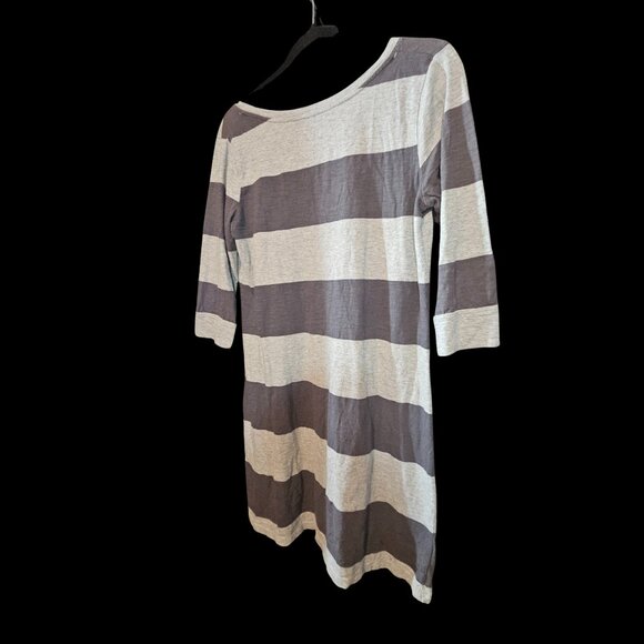 Mossimo Supply Co. Gray & Charcoal Striped Tunic Dress Shirt Size Small - Picture 3 of 4